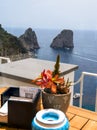 Faraglioni Rocks from Clifftop Restaurant in Capri