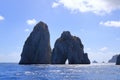 The Faraglioni Rocks on the coast of the island of Capri, Italy Royalty Free Stock Photo