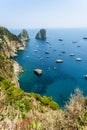 Faraglioni rocks near Capri Island in Italy Royalty Free Stock Photo