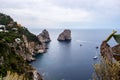 Faraglioni rocks visible in Capri, Italy Royalty Free Stock Photo