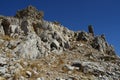 Faraklou castle ruins in Rhodes island