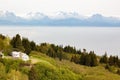 Faraway view of Katmai National Park and Preserve Royalty Free Stock Photo