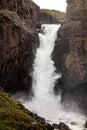 Fardagafoss waterfall with strong water stream in Eastern Iceland near Egilsstadir