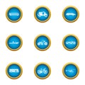 Fare icons set, flat style