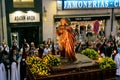 The farewell in the Easter Week Procession of the Brotherhood of Jesus in his Third Fall on Holy Monday in Zamora, Spain.