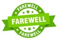 farewell round ribbon isolated label. farewell sign. Royalty Free Stock Photo