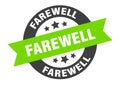 farewell sign. farewell round ribbon sticker. farewell
