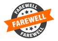 farewell sign. farewell round ribbon sticker. farewell