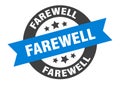 farewell sign. farewell round ribbon sticker. farewell