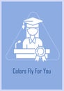 Farewell to graduating class greeting card with glyph icon element