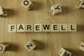 Farewell word from wooden blocks Royalty Free Stock Photo