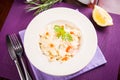 Farfalle with basil and caviar