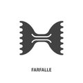 Farfalle glyph icon. Italian pasta symbol. Vector illustration