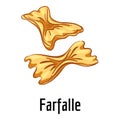 Farfalle icon, cartoon style