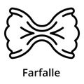Farfalle icon, outline style