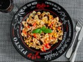 Farfalle Italian pasta close-up. Royalty Free Stock Photo