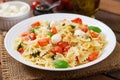 Farfalle Pasta - Caprese salad Royalty Free Stock Photo