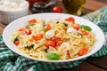 Farfalle Pasta - Caprese salad Royalty Free Stock Photo