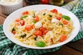 Farfalle Pasta - Caprese salad Royalty Free Stock Photo