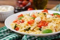 Farfalle Pasta - Caprese salad Royalty Free Stock Photo