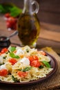 Farfalle Pasta - Caprese salad Royalty Free Stock Photo