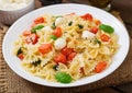 Farfalle Pasta - Caprese salad Royalty Free Stock Photo