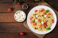 Farfalle Pasta - Caprese salad Royalty Free Stock Photo