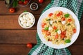 Farfalle Pasta - Caprese salad Royalty Free Stock Photo