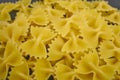 Farfalle pasta made from durum wheat. close-up. horizontal view. Italian pasta Royalty Free Stock Photo