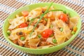 Farfalle pasta with seafood