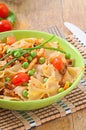 Farfalle pasta with seafood