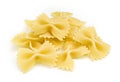 Farfalle pasta on white Royalty Free Stock Photo