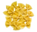Farfalle pasta on white Royalty Free Stock Photo