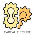 Farfalle tonde icon color outline vector