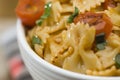 Farfalle and wine Royalty Free Stock Photo