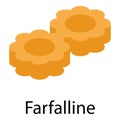 Farfalline pasta icon, isometric style Royalty Free Stock Photo