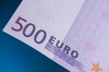 Fargment of 500 Euro banknote Royalty Free Stock Photo