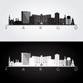 Fargo usa skyline and landmarks silhouette Royalty Free Stock Photo