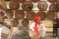 FARIDABAD, HARYANA / INDIA - FEBRUARY 16 2018: Handmade Basket S