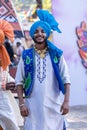 Punjabi sikh performing bhangra dance at surajkund craft fair