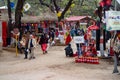 Faridabad, India - Febuary 1, 2020: Shoppers enjoy the Surajkund Crafts Mela festival, the worlds largest crafts fair