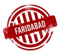 Faridabad - Red grunge button, stamp Royalty Free Stock Photo