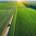 Farm agricultural beautiful Nature photorealistic top view horizontal