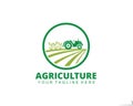 farm agriculture crop with tractor vector logo design Royalty Free Stock Photo