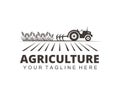 farm agriculture crop with tractor vector logo design Royalty Free Stock Photo