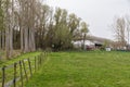 Farm and agriculture fields at the Flemish countryside around Kerkom Royalty Free Stock Photo