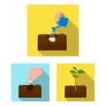 Farm and agriculture flat icons in set collection for design. Garden and plants isometric vector symbol stock web