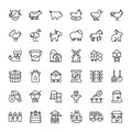 Farm and agriculture 36 outline icons