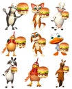 farm animal with Burger Royalty Free Stock Photo