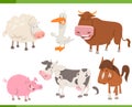 Farm animal cartoon characters set Royalty Free Stock Photo